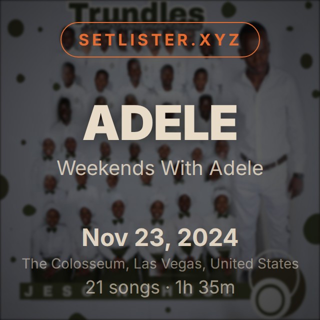 Adele — Weekends With Adele setlist playlist on Spotify