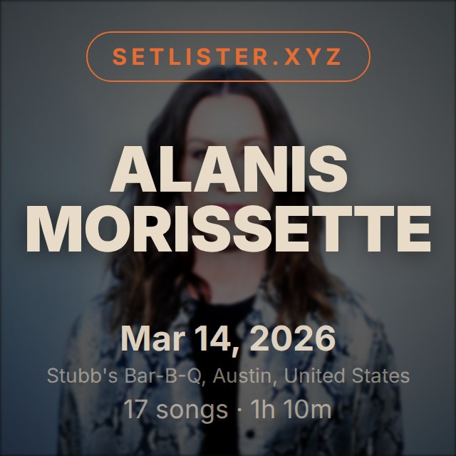 Alanis Morissette setlist playlist on Spotify