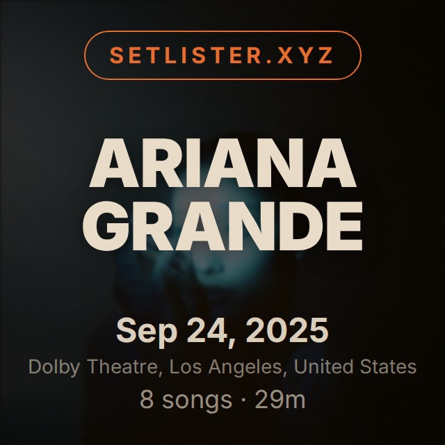 Ariana Grande setlist playlist on Spotify