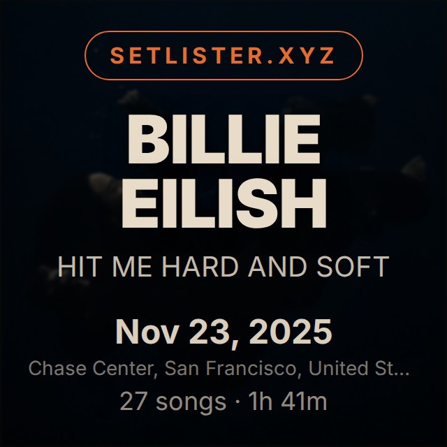 Billie Eilish — HIT ME HARD AND SOFT setlist playlist on Spotify