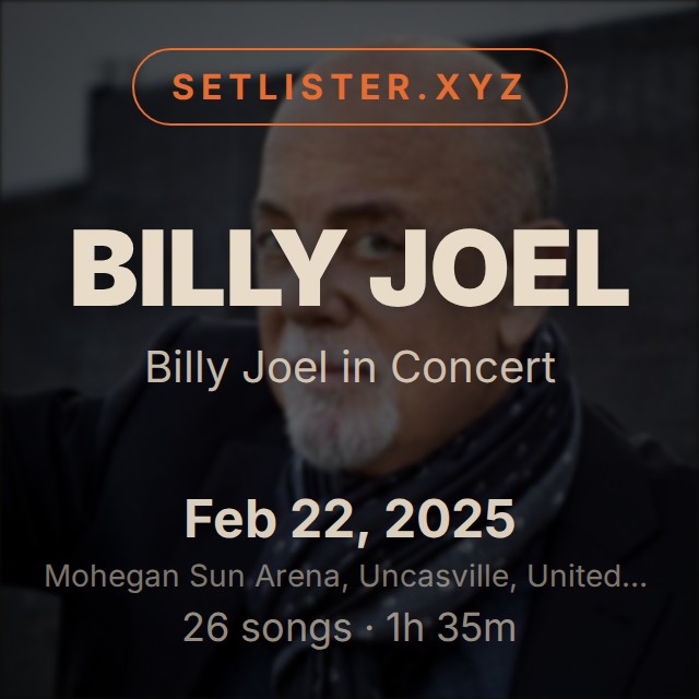 Billy Joel — Billy Joel in Concert setlist playlist on Spotify
