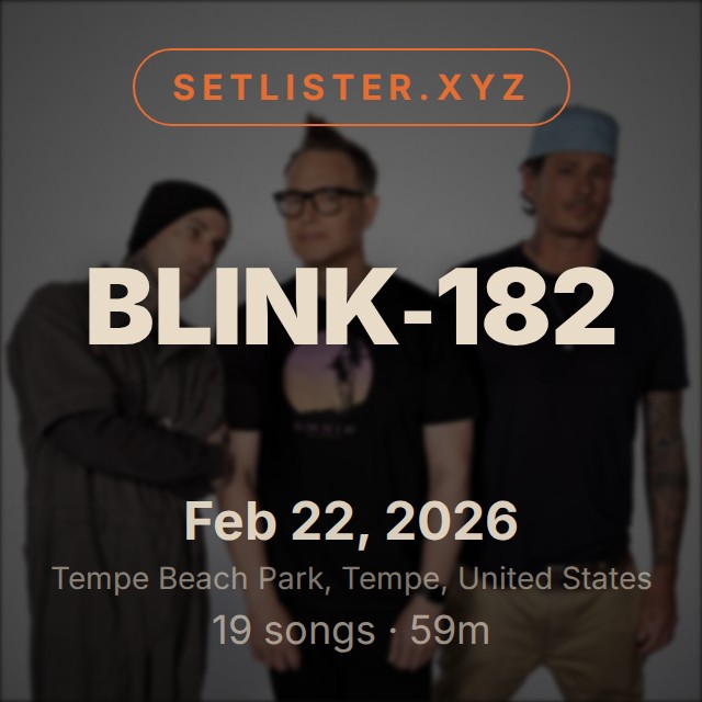 blink‐182 setlist playlist on Spotify