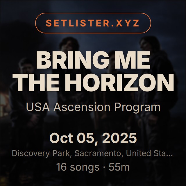 Bring Me the Horizon — USA Ascension Program setlist playlist on Spotify