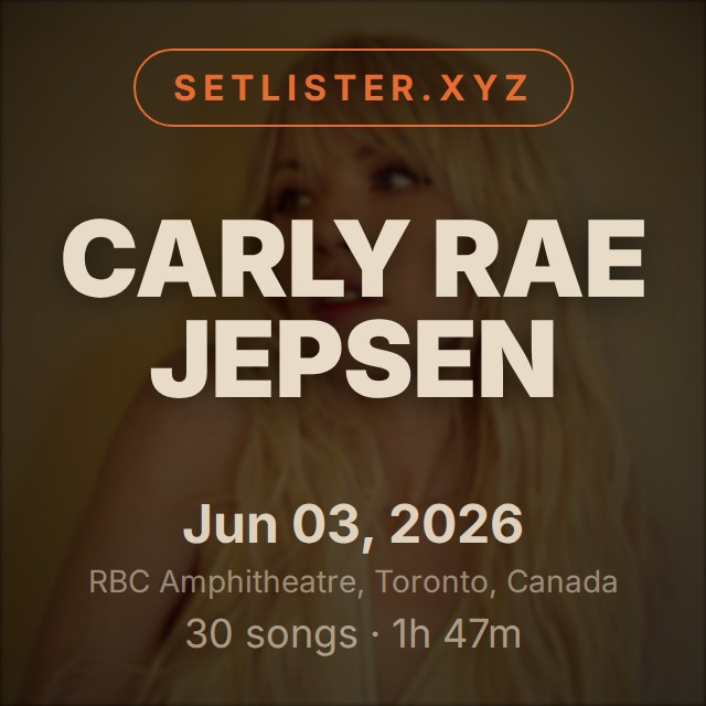 Carly Rae Jepsen setlist playlist on Spotify