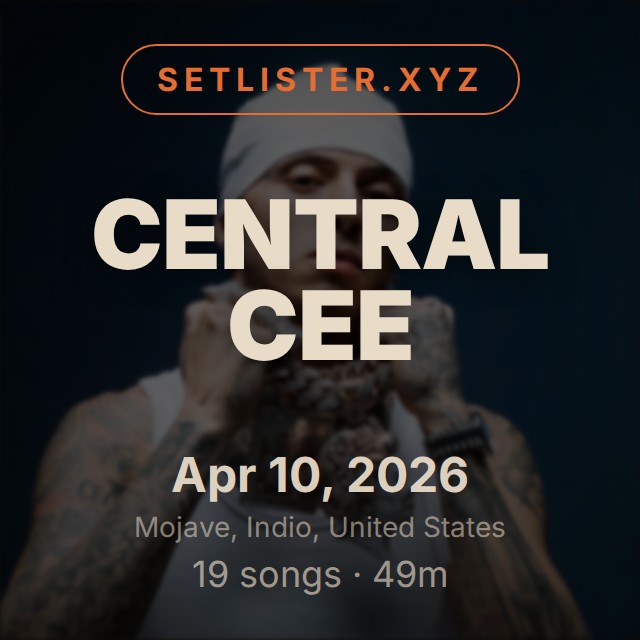 Central Cee setlist playlist on Spotify