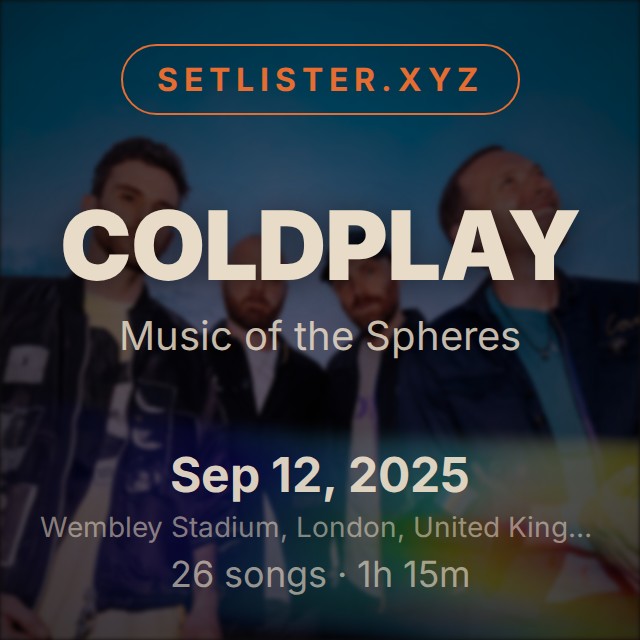 Coldplay — Music of the Spheres setlist playlist on Spotify