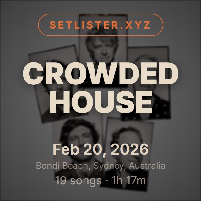 Crowded House setlist playlist on Spotify