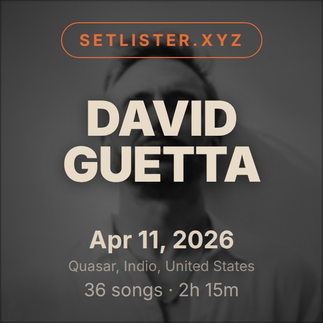 David Guetta setlist playlist on Spotify