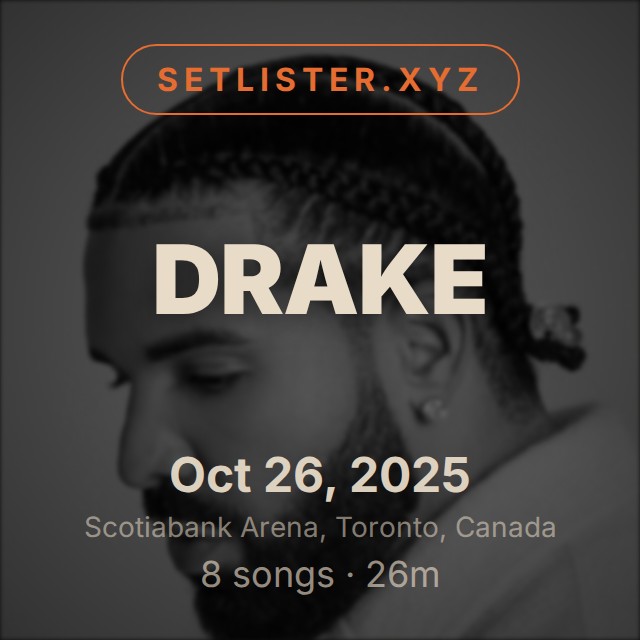 Drake setlist playlist on Spotify
