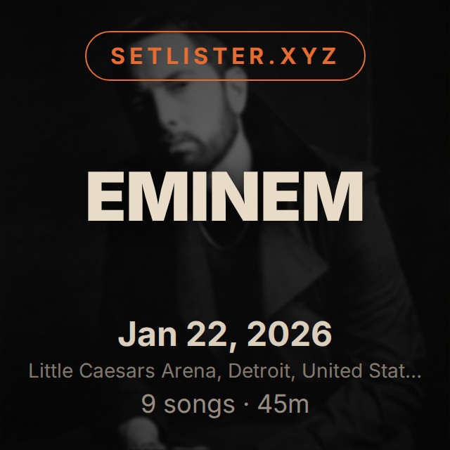 Eminem setlist playlist on Spotify