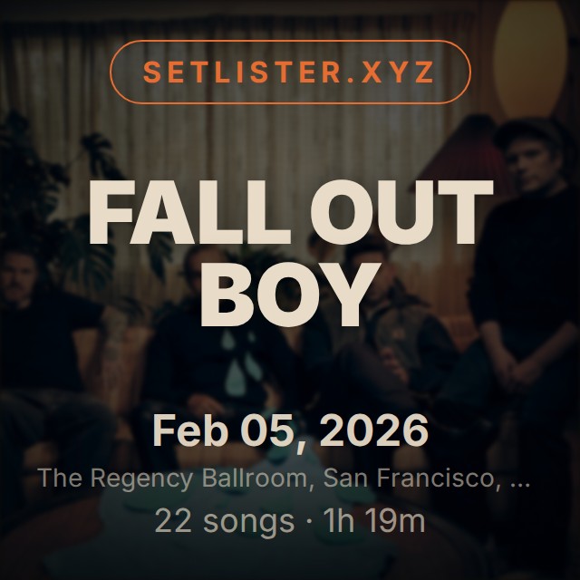 Fall Out Boy setlist playlist on Spotify