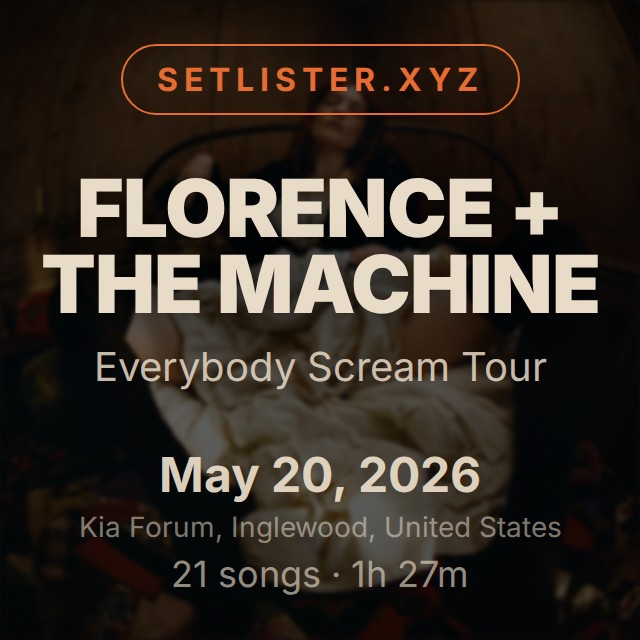 Florence + the Machine — Everybody Scream Tour setlist playlist on Spotify