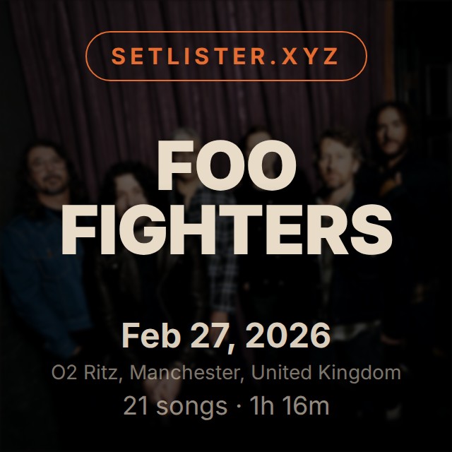 Foo Fighters setlist playlist on Spotify