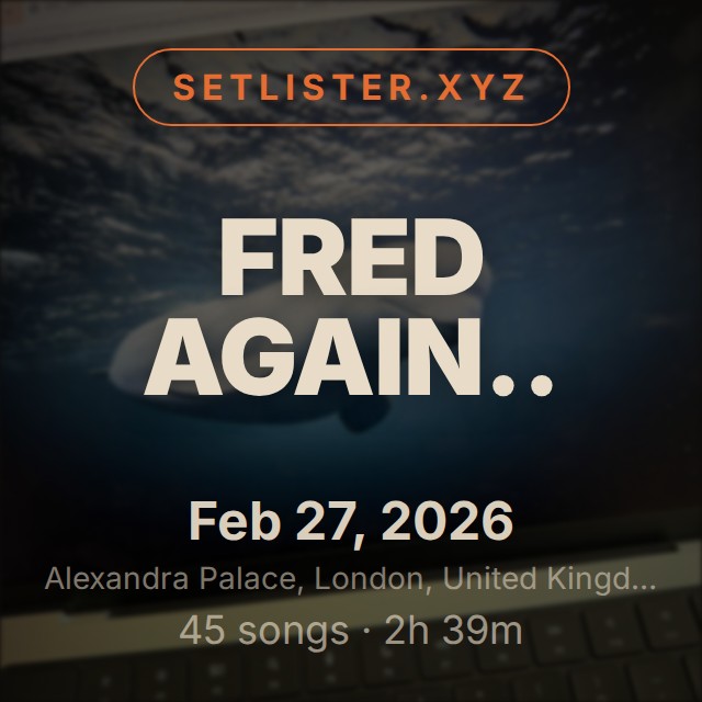 Fred again.. setlist playlist on Spotify