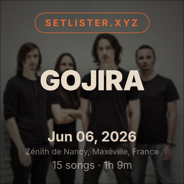 Gojira setlist playlist on Spotify