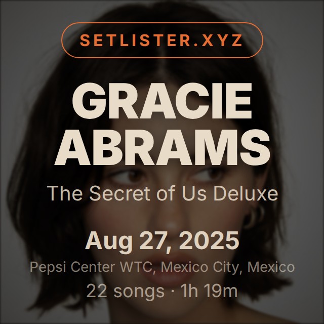 Gracie Abrams — The Secret of Us Deluxe setlist playlist on Spotify
