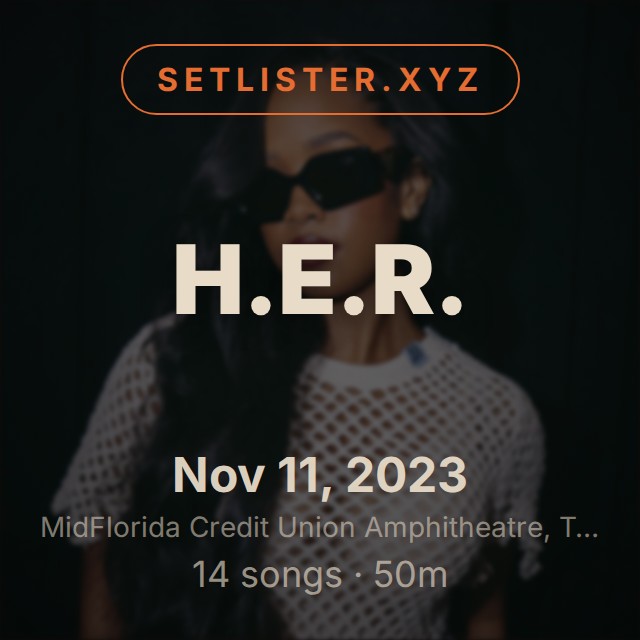 H.E.R. setlist playlist on Spotify