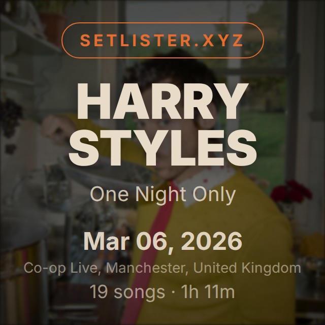 Harry Styles — One Night Only setlist playlist on Spotify