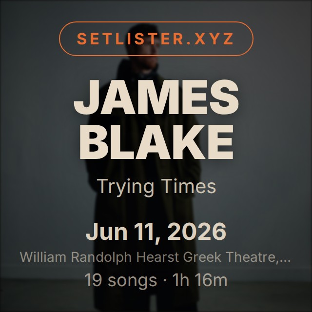 James Blake — Trying Times setlist playlist on Spotify