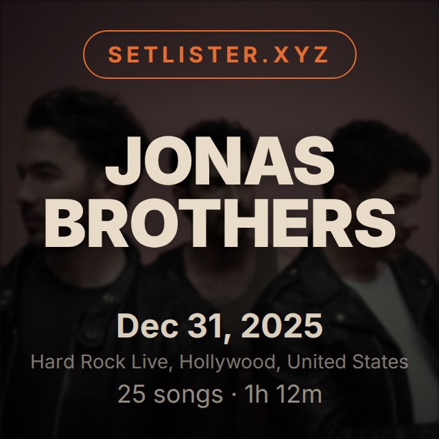 Jonas Brothers setlist playlist on Spotify