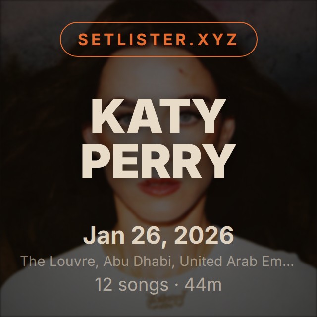 Katy Perry setlist playlist on Spotify