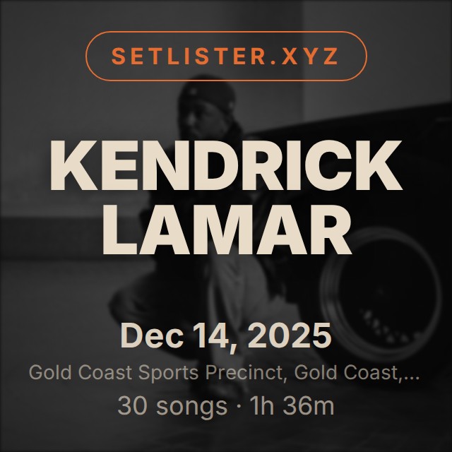 Kendrick Lamar setlist playlist on Spotify