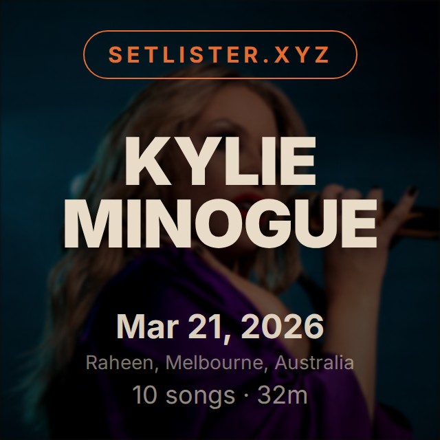 Kylie Minogue setlist playlist on Spotify