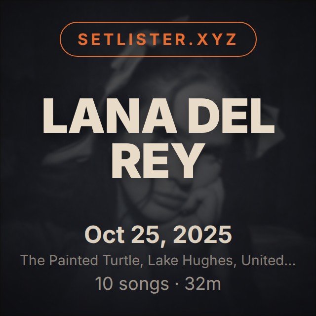 Lana Del Rey setlist playlist on Spotify