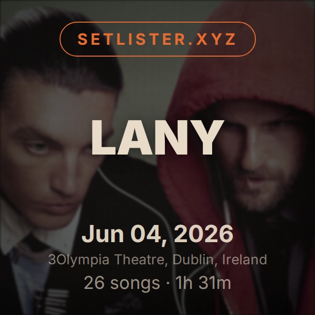 LANY setlist playlist on Spotify