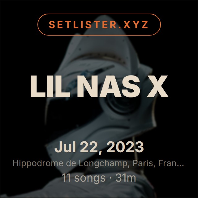 Lil Nas X setlist playlist on Spotify