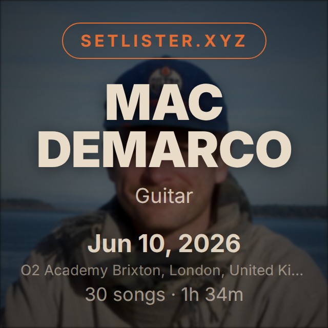 Mac DeMarco — Guitar setlist playlist on Spotify