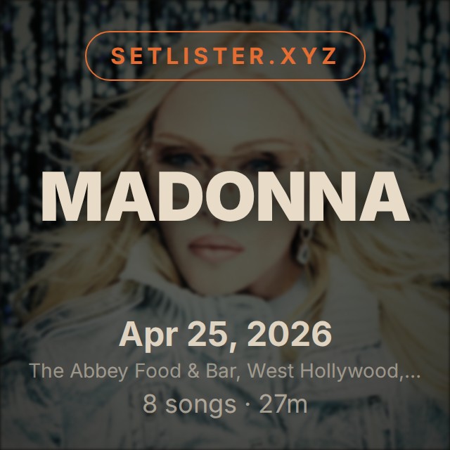 Madonna setlist playlist on Spotify