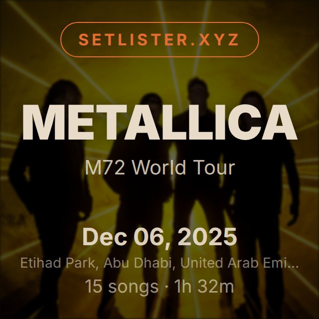 Metallica — M72 World Tour setlist playlist on Spotify