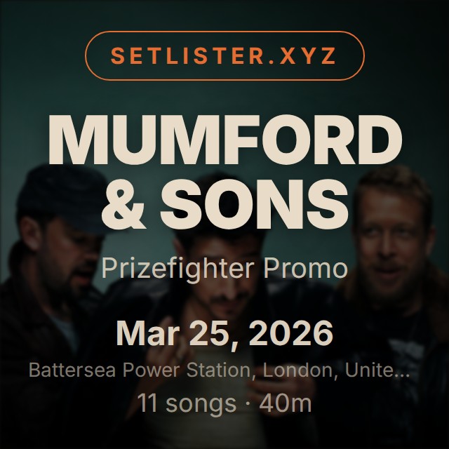 Mumford & Sons — Prizefighter Promo setlist playlist on Spotify