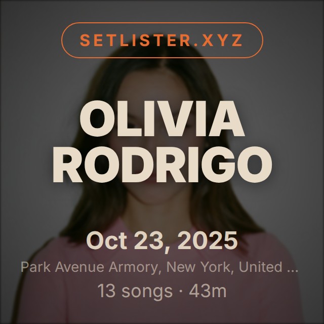 Olivia Rodrigo setlist playlist on Spotify