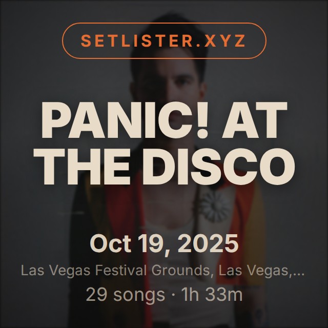 Panic! at the Disco setlist playlist on Spotify
