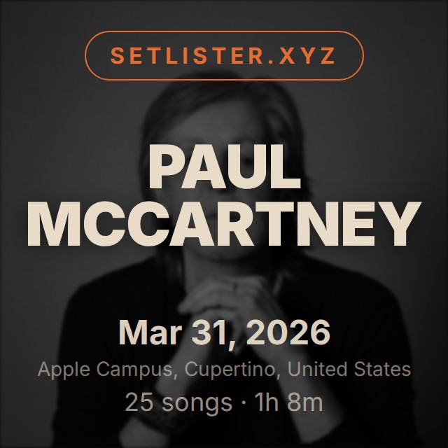 Paul McCartney setlist playlist on Spotify