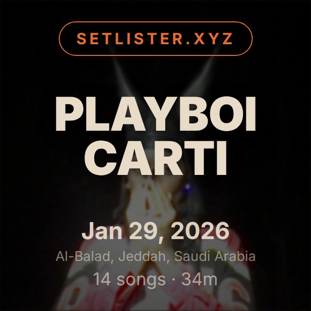 Playboi Carti setlist playlist on Spotify