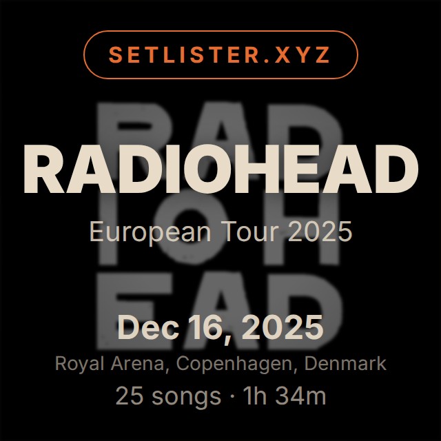 Radiohead — European Tour 2025 setlist playlist on Spotify
