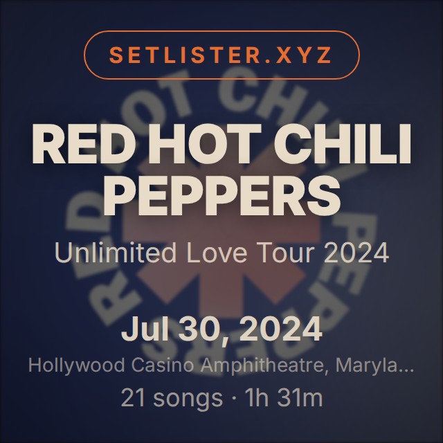 Red Hot Chili Peppers — Unlimited Love Tour 2024 setlist playlist on Spotify