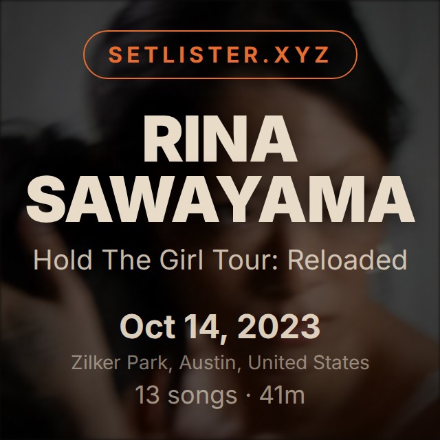 Rina Sawayama — Hold The Girl Tour: Reloaded setlist playlist on Spotify