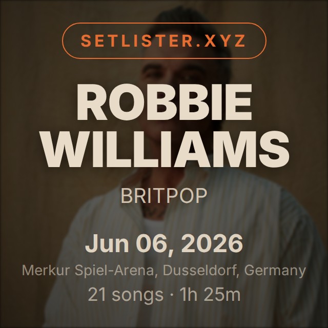 Robbie Williams — BRITPOP setlist playlist on Spotify