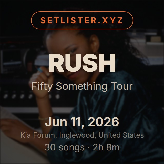Rush — Fifty Something Tour setlist playlist on Spotify