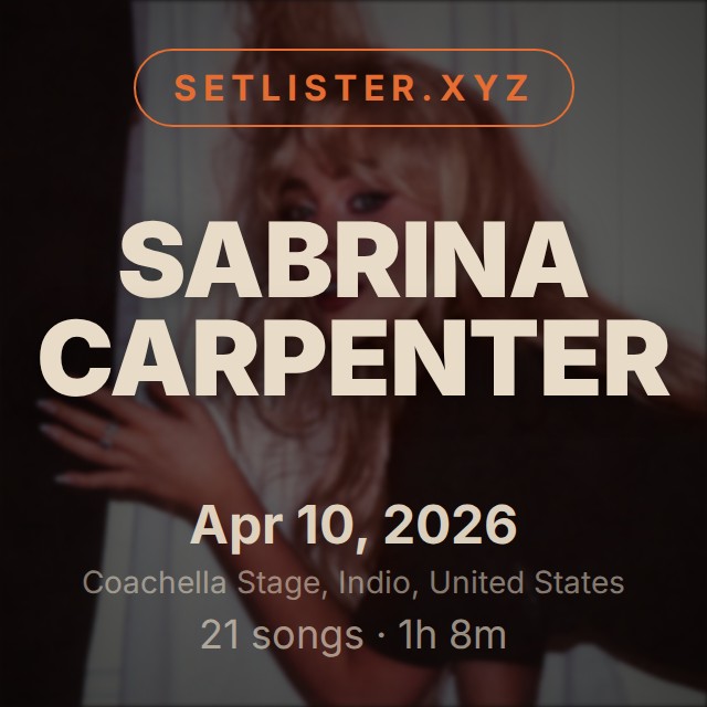 Sabrina Carpenter setlist playlist on Spotify