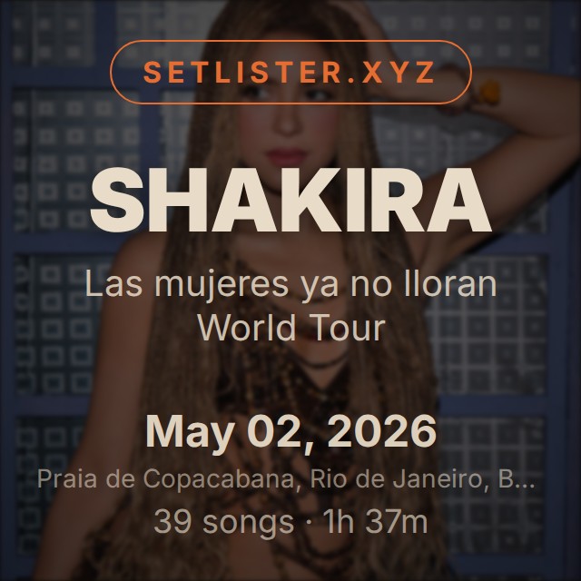 Shakira — Las mujeres ya no lloran World Tour setlist playlist on Spotify