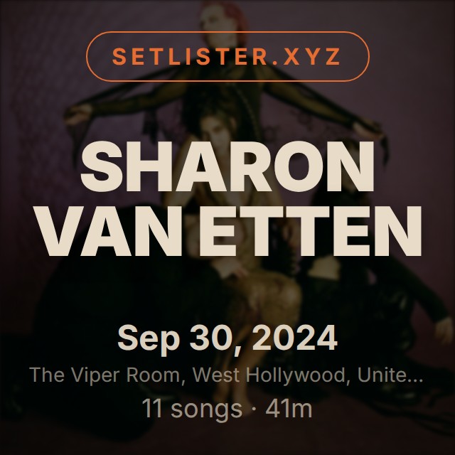 Sharon Van Etten setlist playlist on Spotify