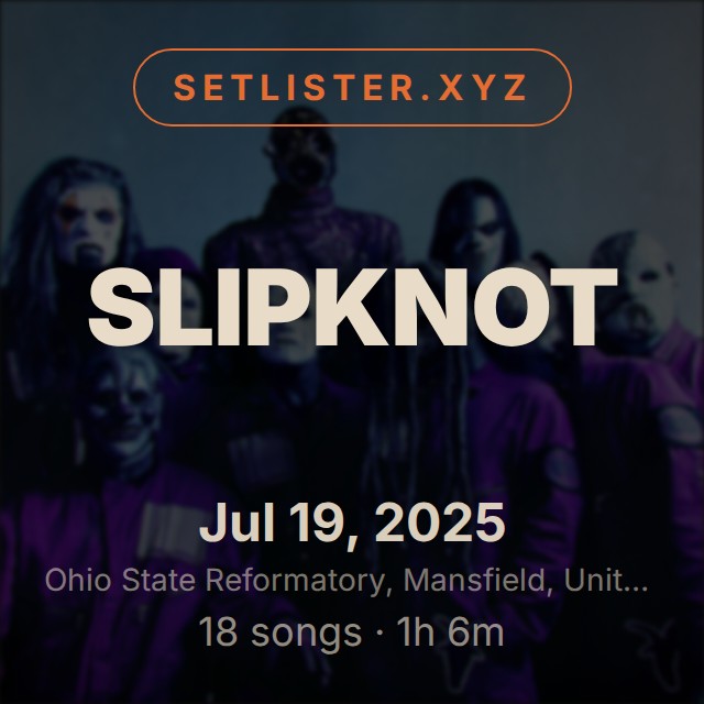 Slipknot setlist playlist on Spotify