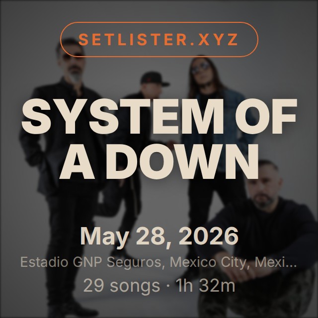 System of a Down setlist playlist on Spotify