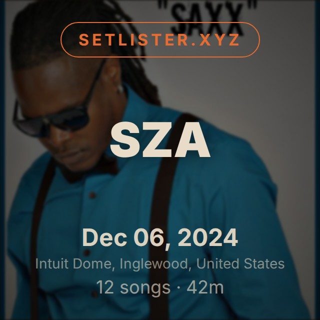 SZA setlist playlist on Spotify