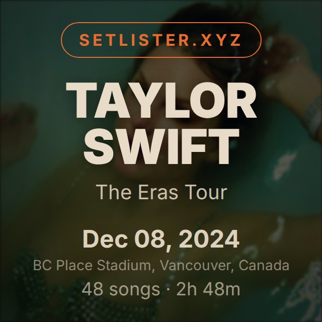 Taylor Swift — The Eras Tour setlist playlist on Spotify